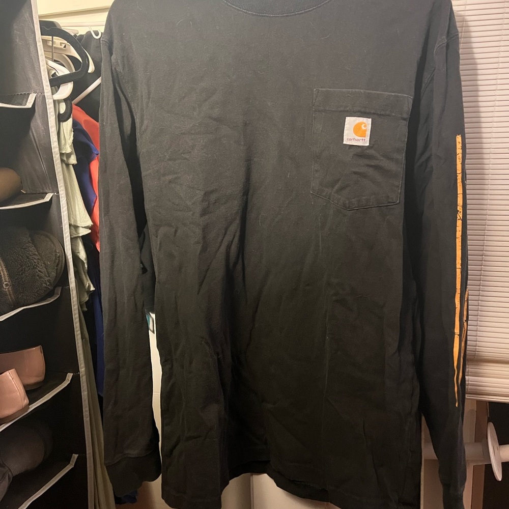 Carhartt Men's Black Long Sleeve Tee with Pocket